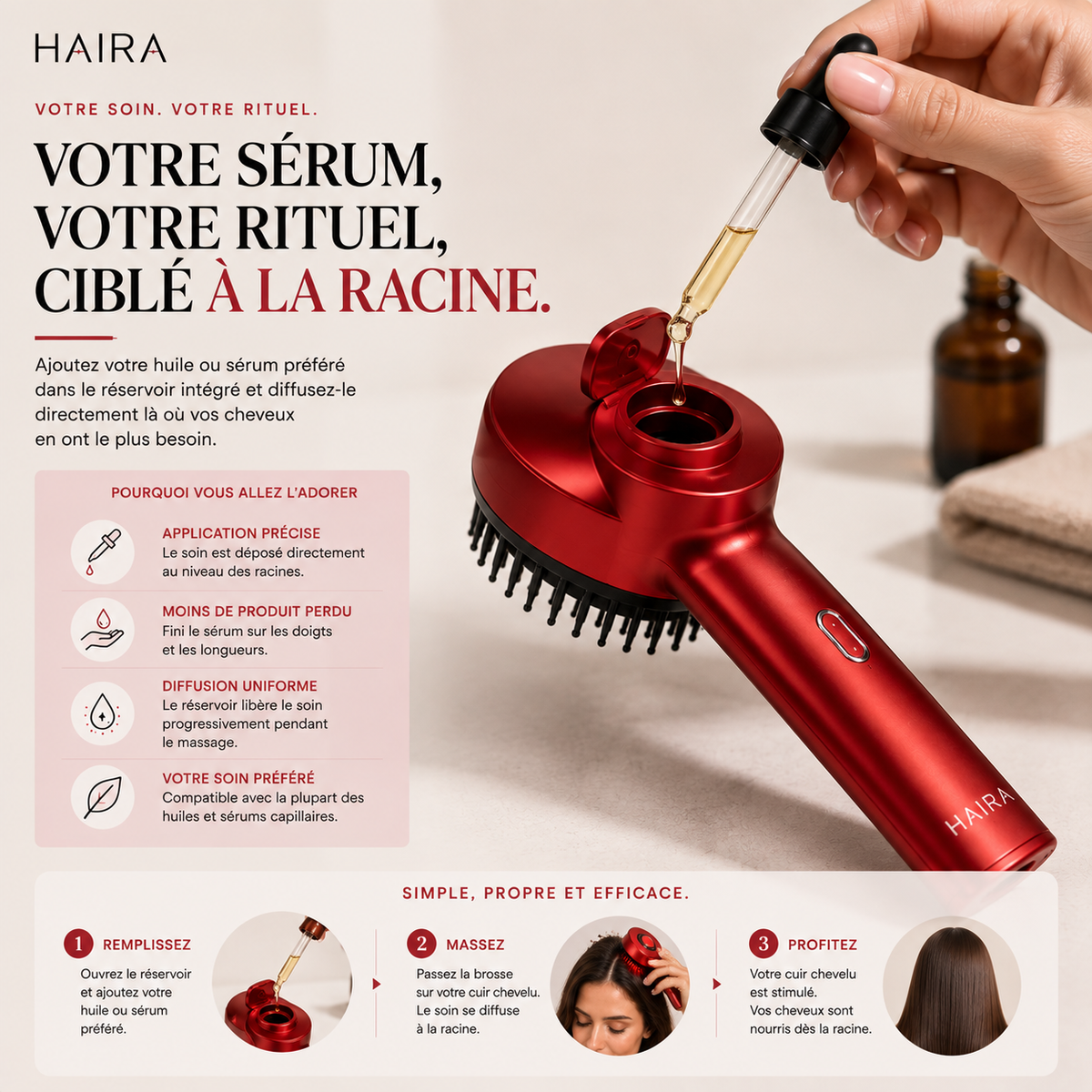 Brosse cuir chevelu HAIRA™