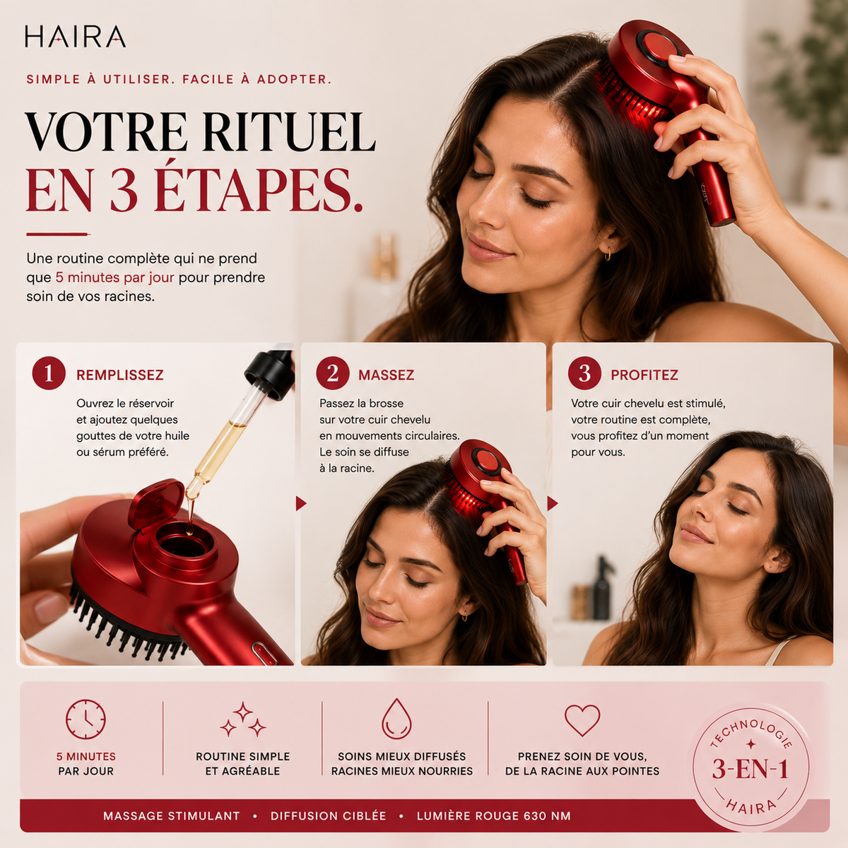 Brosse cuir chevelu HAIRA™